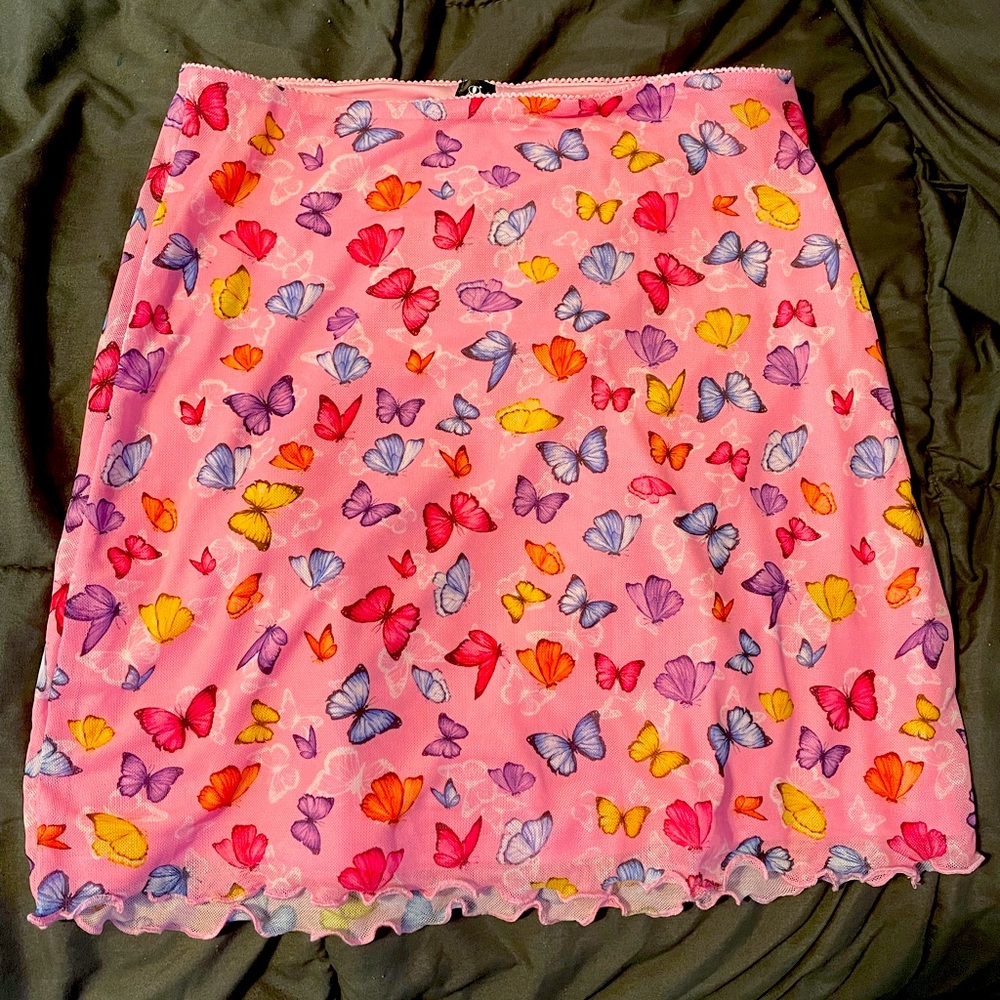 Pink skirt with butterfly’s